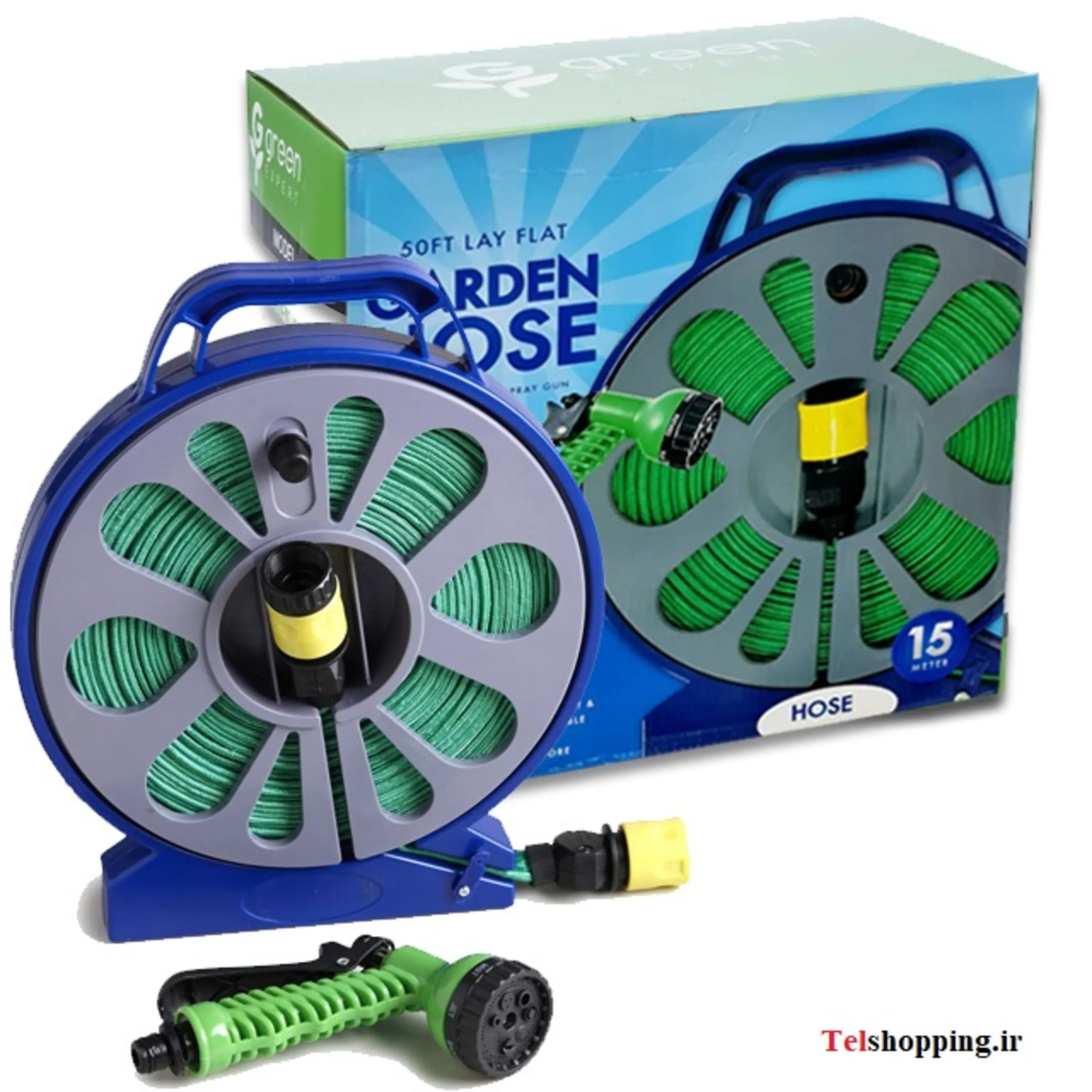 آب پاش و شلنگ 15 متری باغبانی
