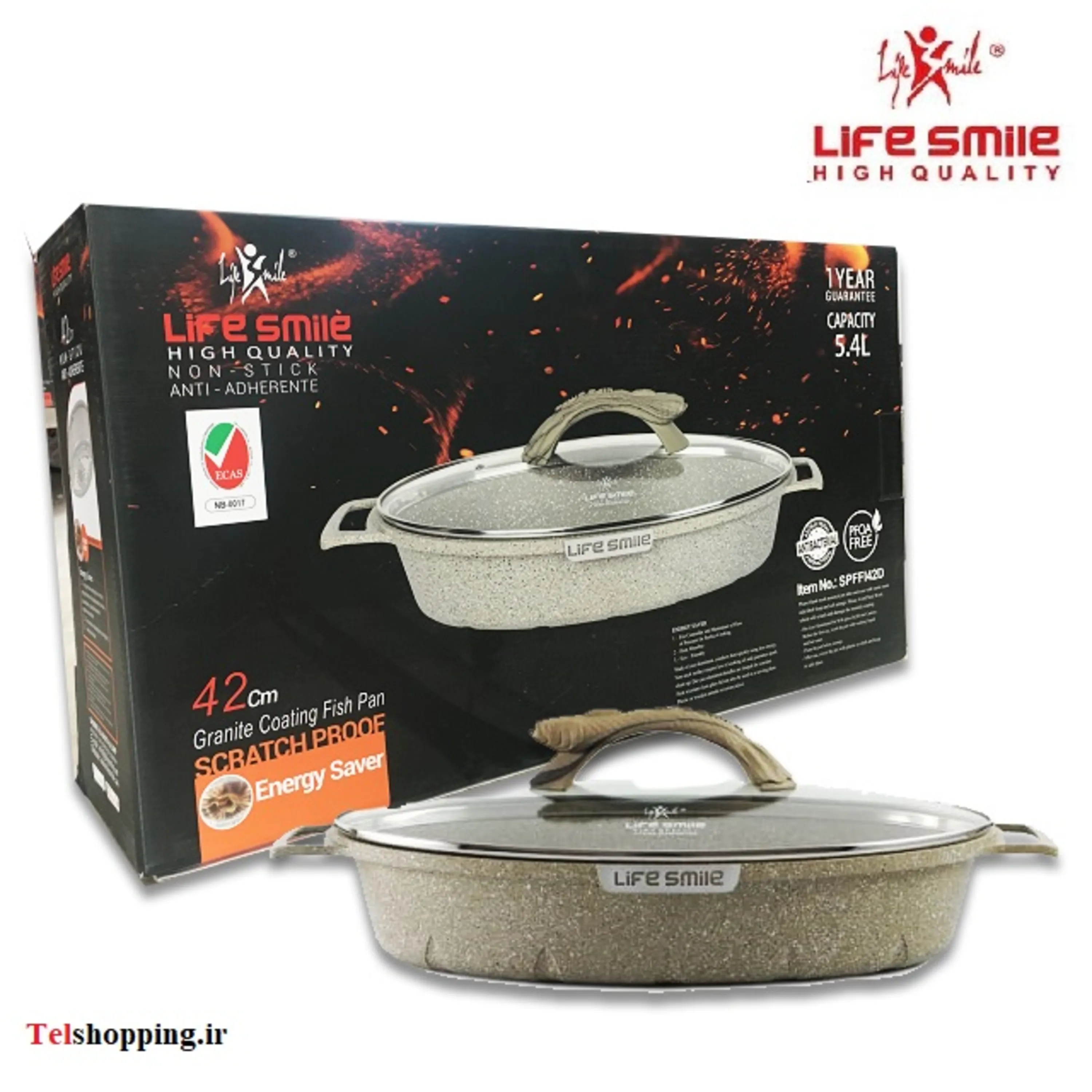 تابه ماهی گرانیتی لایف اسمایل مدل SPFFI42D