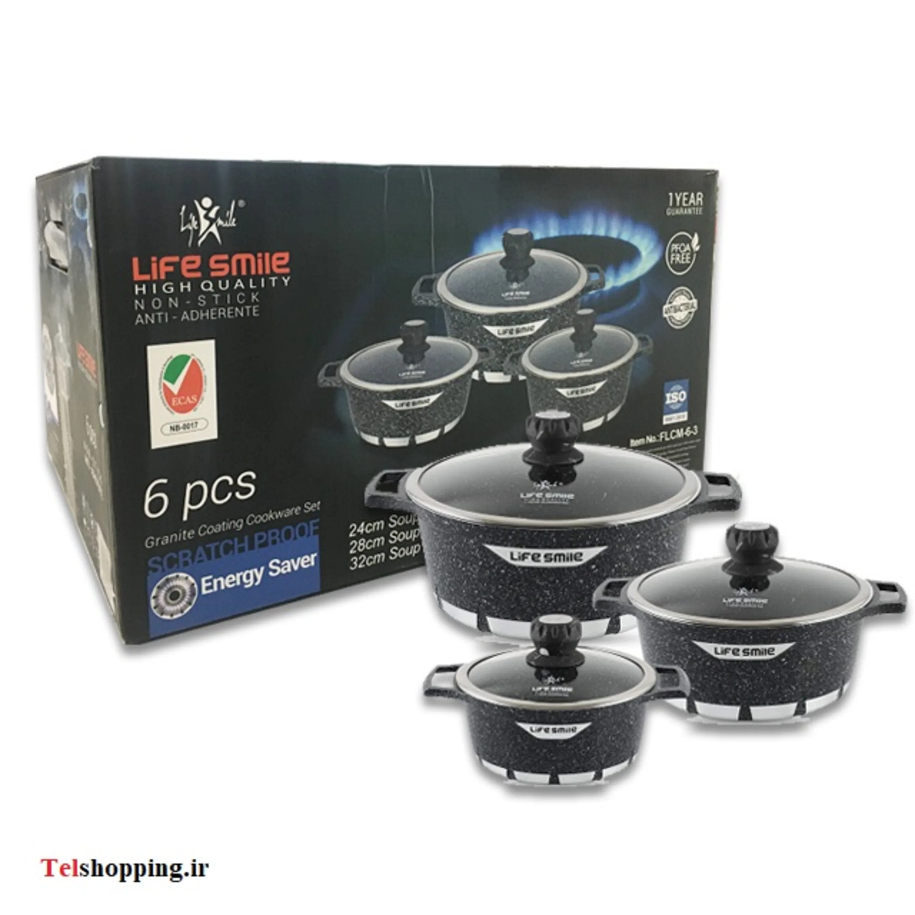 سرویس قابلمه 6 پارچه لایف اسمایل مدل FLCM 6