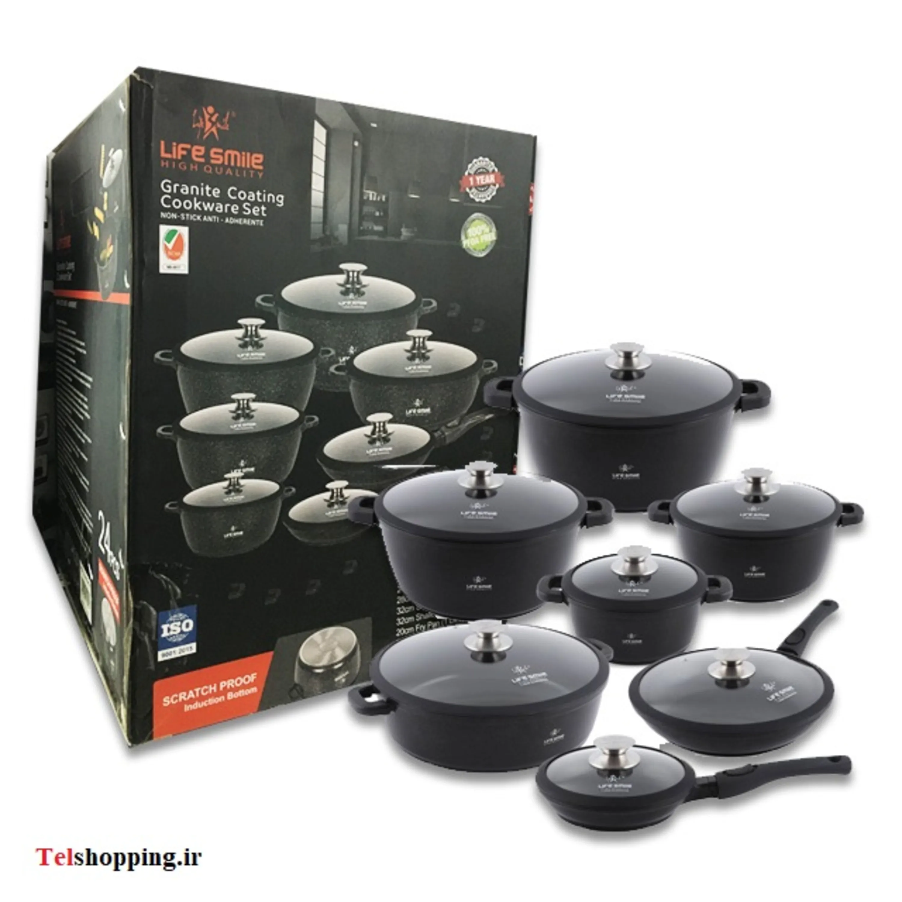 سرویس قابلمه گرانیتی 24 پارچ لایف اسمایل مدل LIFEP7 -24